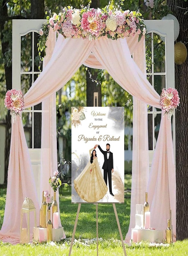 ثيم ماي بارتي لوحة ترحيبية لحفل خطوبة هندي تقليدي مُخصصة - لوحة ترحيبية لحفل ما قبل الزفاف الهندي - لوحة ترحيبية لحفل هندي - Image 2